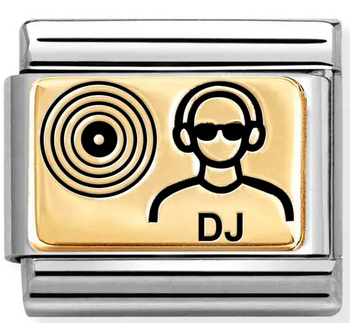 Nomination Link 18K zawieszka złoto 'DJ' 030166 55.png